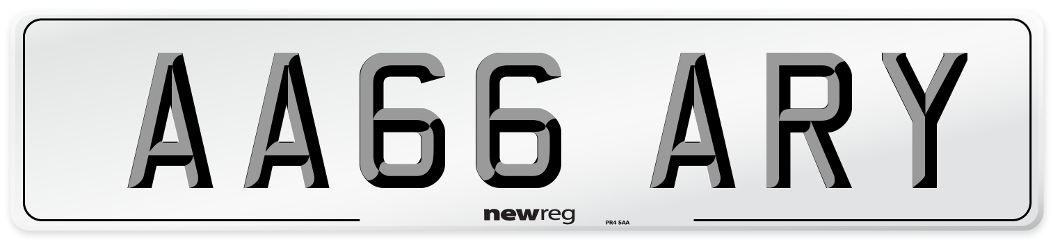 AA66 ARY Number Plate from New Reg